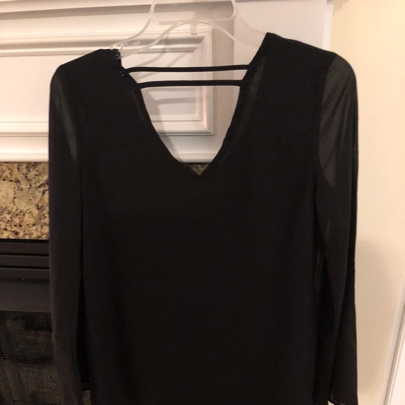 Black 3/4 sleeve knee length dress - Picture 2 of 3